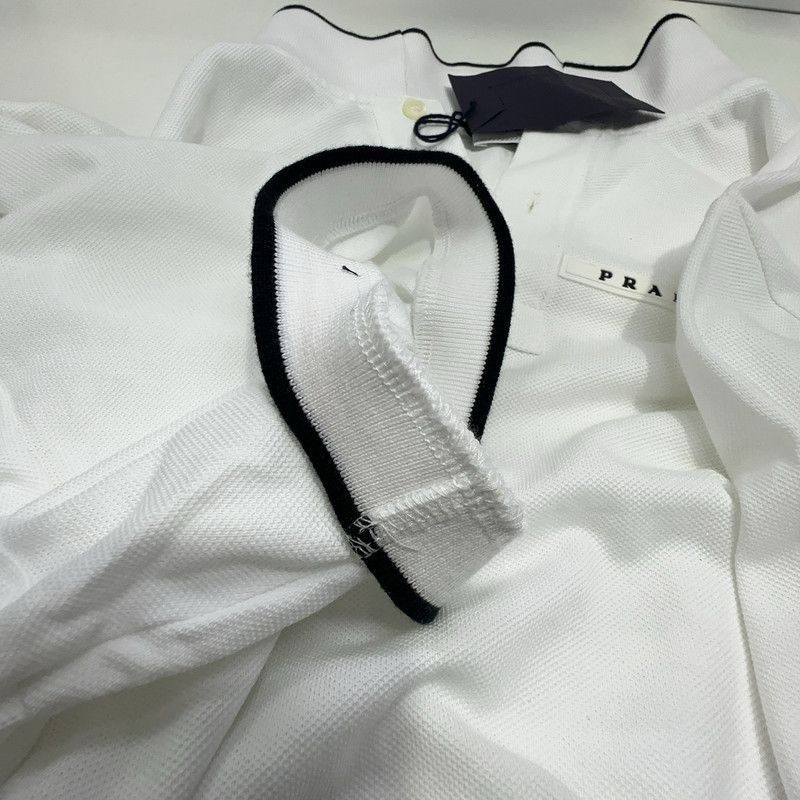 Prada Prada Casual Comfortable White Polo Shirt-2506 Size US XXL / EU 58 / 5 - 4 Thumbnail