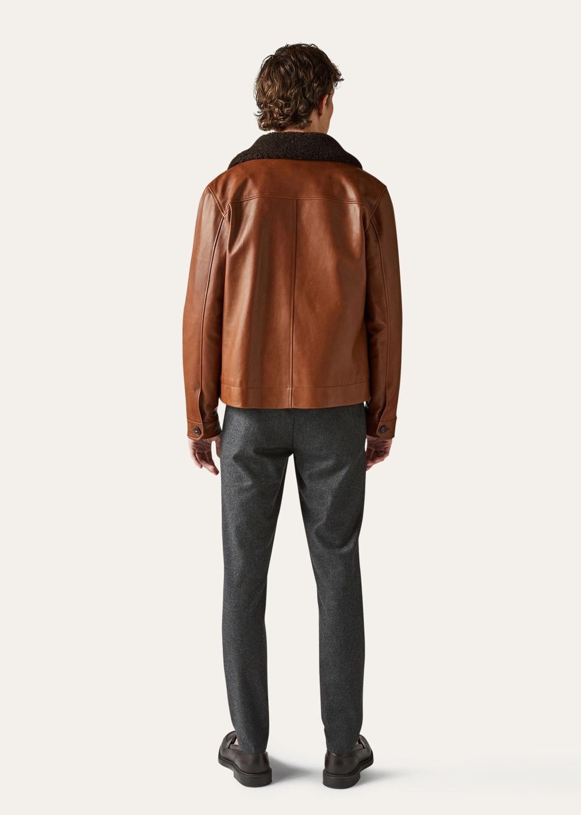 Loro Piana o1srvl11e1224 Reefton Shearling Calf Leather Jacket in Brown Size US S / EU 44-46 / 1 - 5 Thumbnail