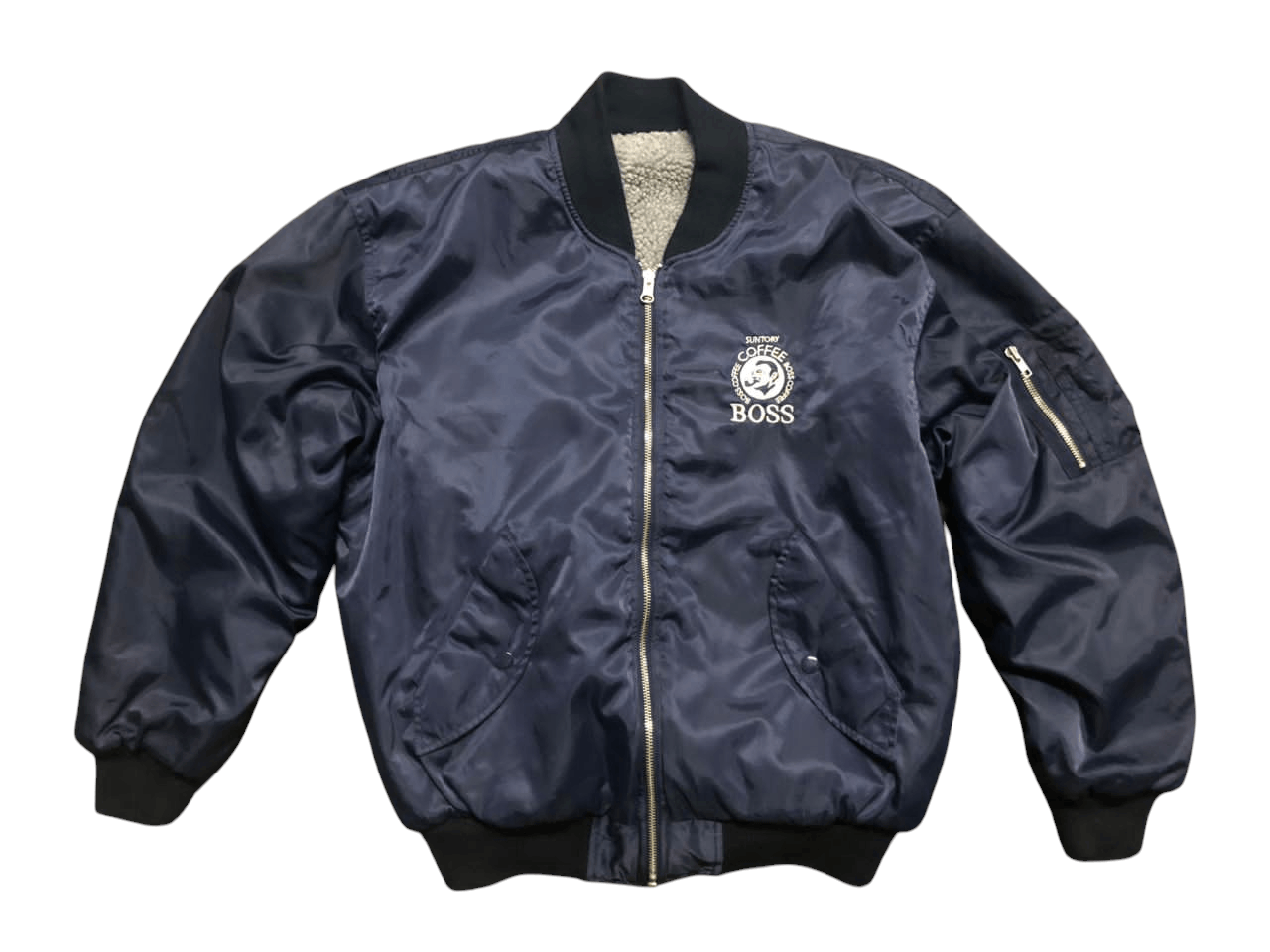 Japanese Brand Suntory Boss Coffee Ma-1 Bomber Jacket Sherpa Rivesible Size US M / EU 48-50 / 2 - 1 Thumbnail
