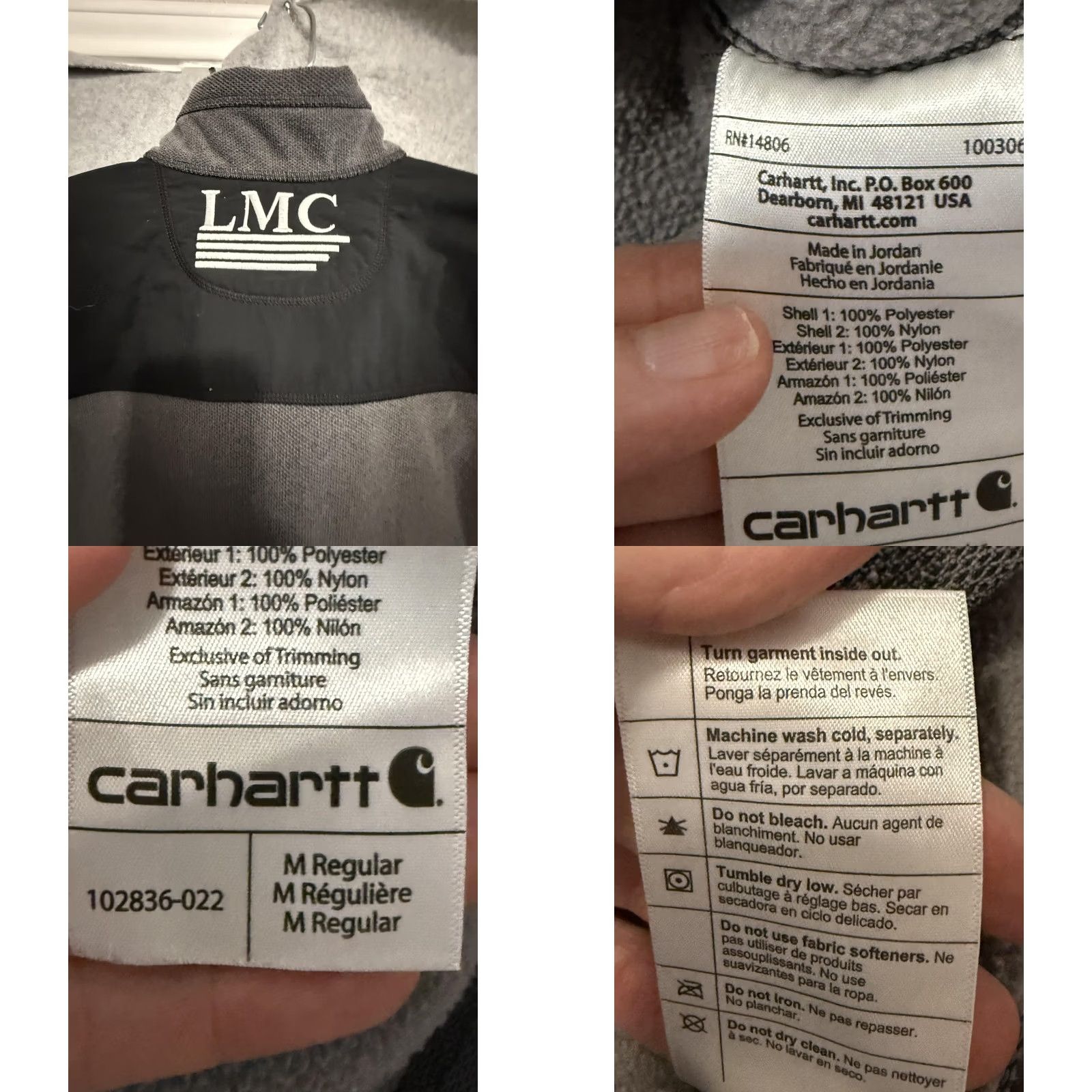 Carhartt Carhartt Jacket Mens Medium Gray Fleece 1/4 Zip Anorak LMC Logo 102836-022 Size US M / EU 48-50 / 2 - 9 Thumbnail