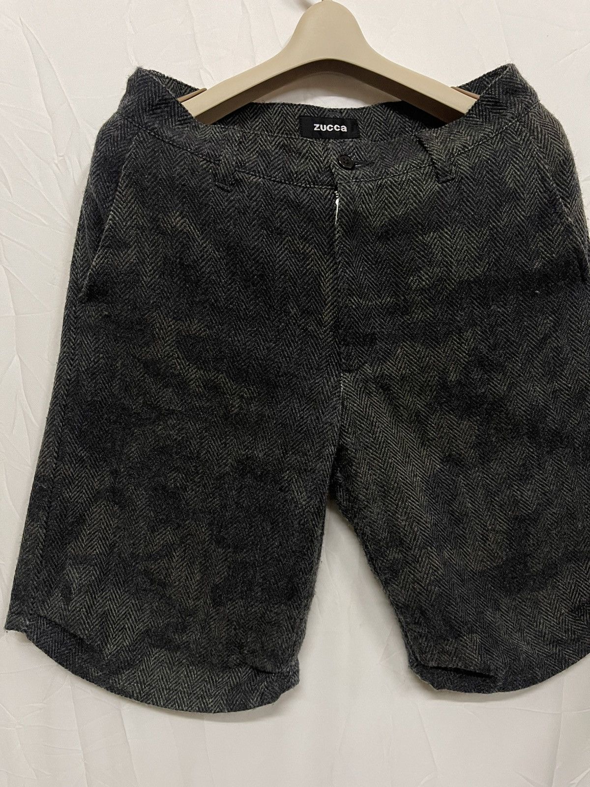 Designer × Issey Miyake × Zucca 🔥Vintage ZUCCA Wool Short Pant Army Printed Size US 30 / EU 46 - 4 Thumbnail