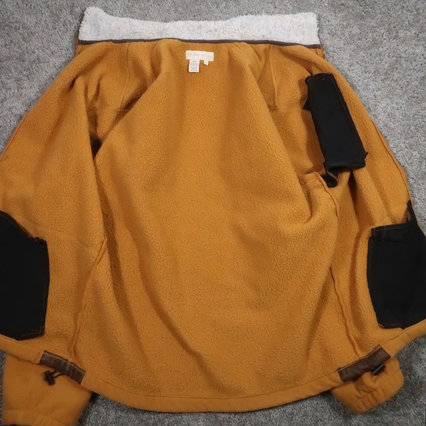 The Territory Ahead Territory Ahead Bomber Jacket Mens XL Orange Fleece Full Zip Sherpa Collar Stand-Up 90s Outdoor American Casual Workwear Size US XL / EU 56 / 4 - 6 Thumbnail