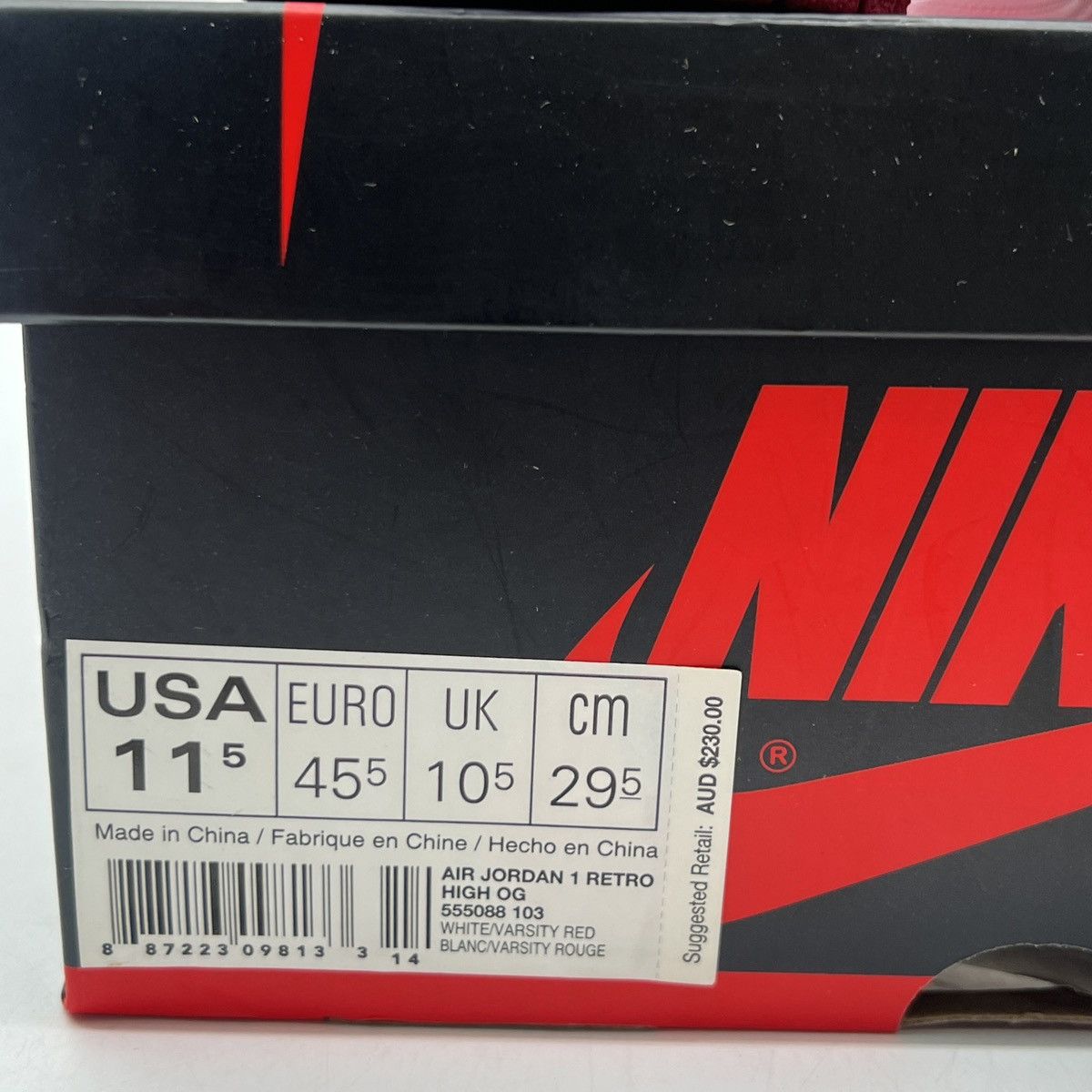 Nike Air Jordan 1 high metallic red Size US 11.5 / EU 44-45 - 6 Thumbnail