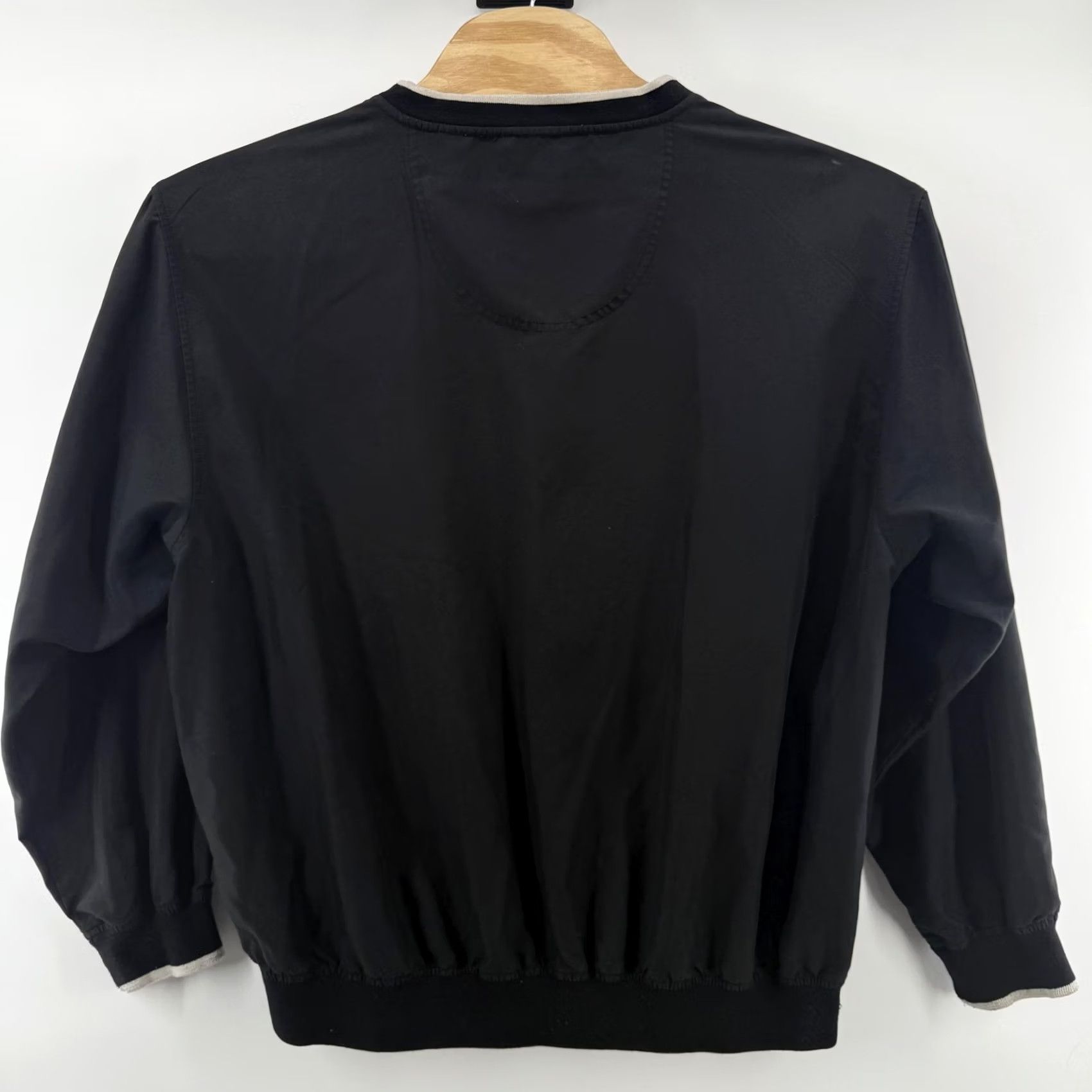 Vintage Wedge Jacket Mens XL Black Windbreaker Lightweight Lined Polyester Pockets Golf Size US XL / EU 56 / 4 - 2 Thumbnail