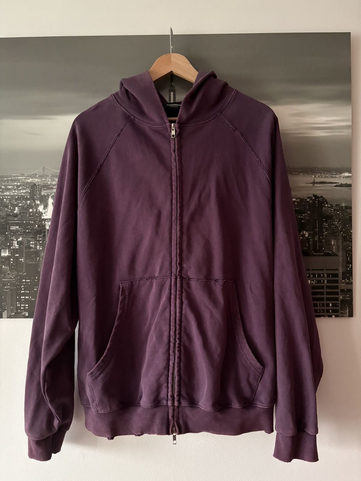 FAR FROM WHAT Farfromwhat washed purple/pink zipped hoodie Size US M / EU 48-50 / 2 - 1 Thumbnail