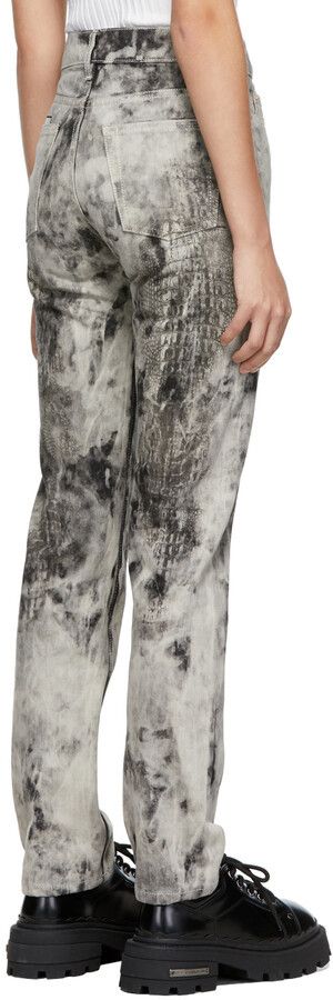 Eytys o1mle0524 Croc Tie-dye Jeans in Grey/Black Size 25" / US 0 / IT 36 - 4 Thumbnail