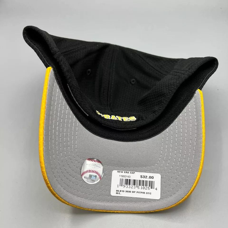 New Era Pittsburgh Pirates Hat Men M-L Black Stretch Fitted Cap New Size ONE SIZE - 5 Thumbnail
