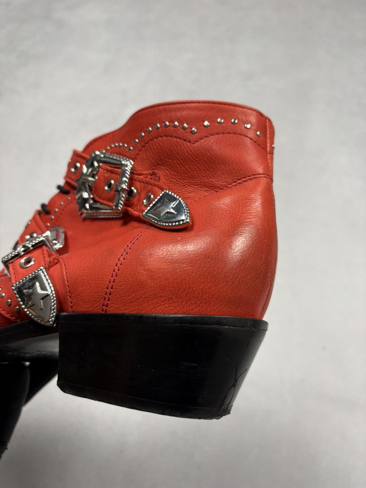 Other Air & Grace London Red Western Buckle Leather Boots 43 West Size US 10 / EU 43 - 17 Thumbnail