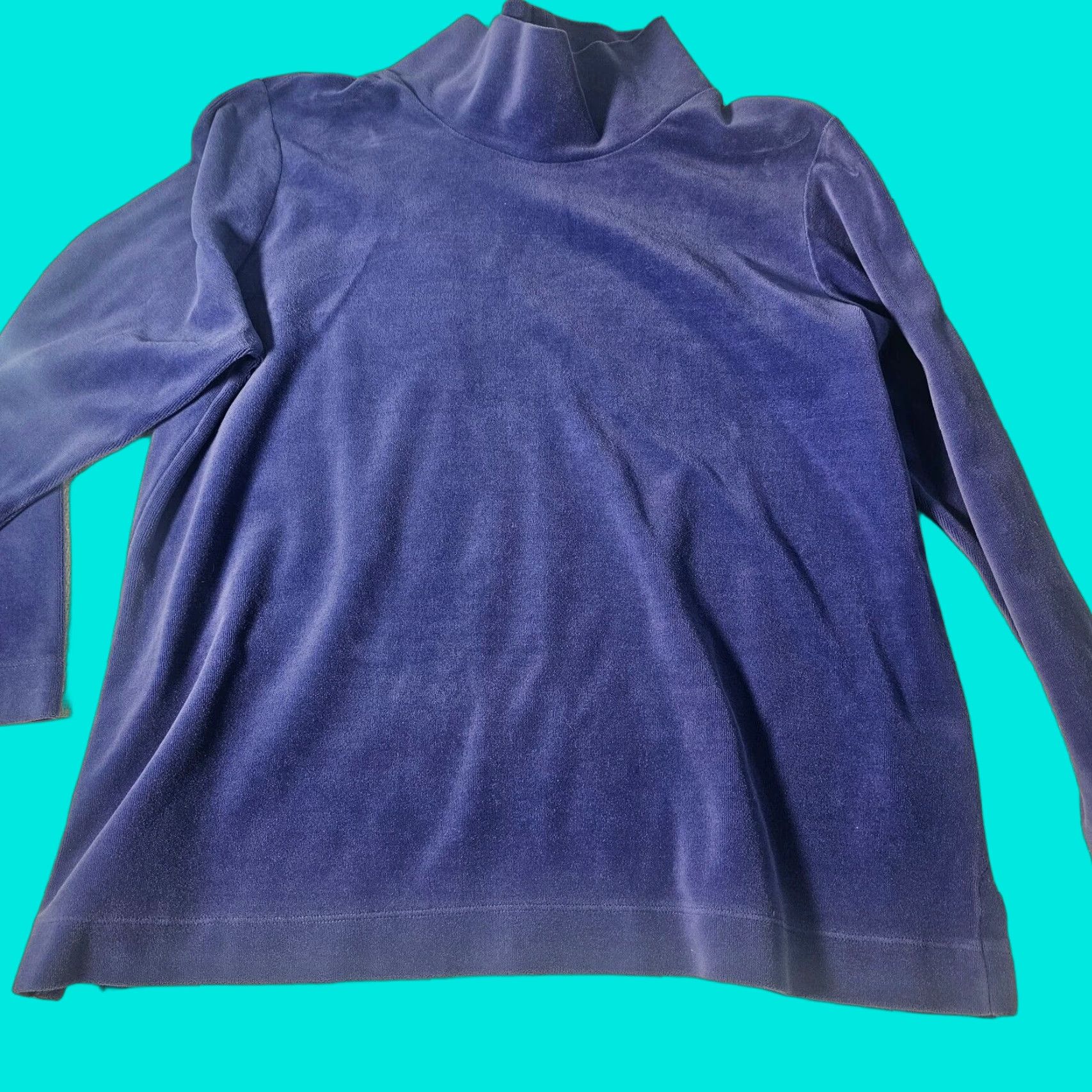 Vintage Appleseed’s Women’s Purple Flannel Mock Neck Sweater Size PXL Casual Warm Size XL / US 12-14 / IT 48-50 - 1 Thumbnail