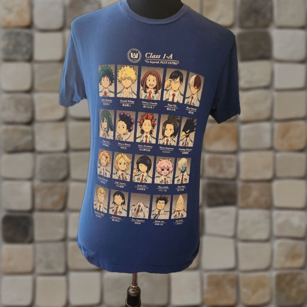 Vintage Box Lunch My Hero Academia Shirt Mens Medium Blue Class 1-A Graphic Print Anime T-Shirt Size US M / EU 48-50 / 2 - 1 Thumbnail