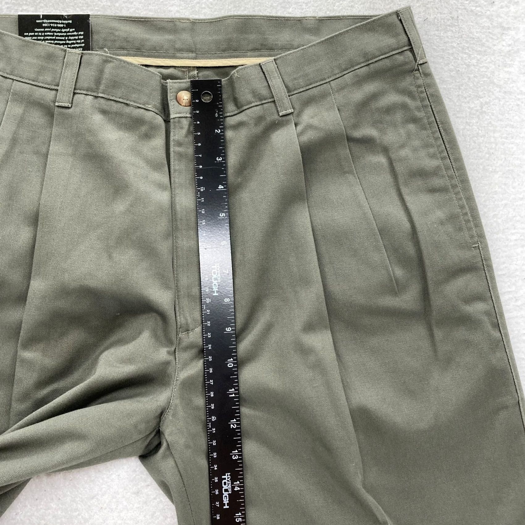 Vintage Berkley & Jensen Khaki Pants Mens 36x29 Green Wrinkle Free Pleated Tapered NWT Pants Size US 36 / EU 52 - 6 Thumbnail