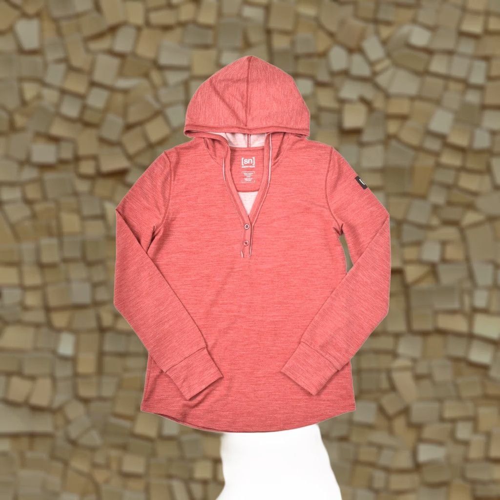 Vintage Super.natural Womens Merino Wool Blend Red Button-Up Hoodie Hoody Size Small Size S / US 4 / IT 40 - 1 Thumbnail