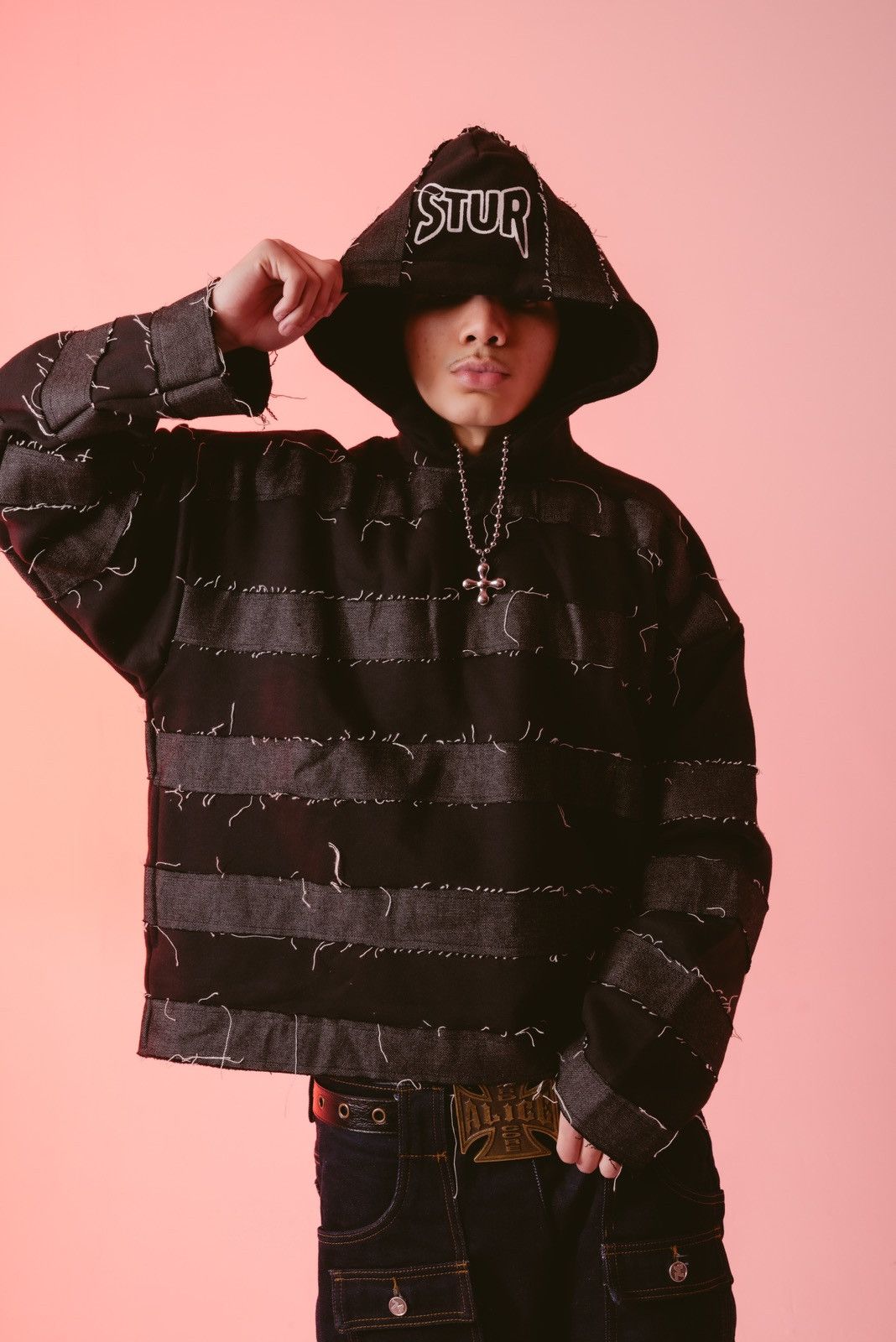 Vale Denim Distressed Hoodie Size US XS / EU 42 / 0 - 6 Thumbnail