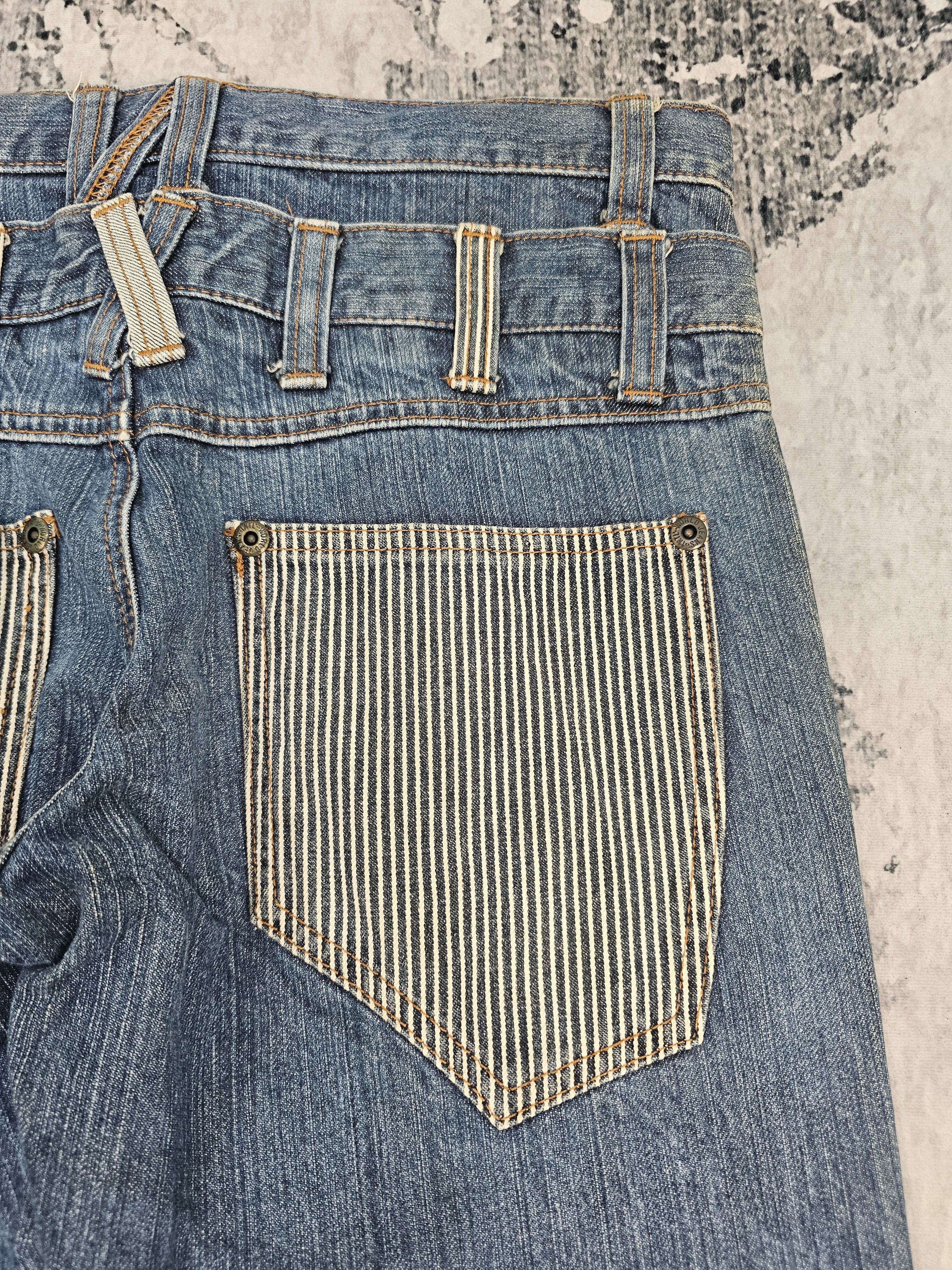 Japanese Brand JAPANESE BRAND Double Waist Punk Design Hickory Jeans JB0248 Size US 32 / EU 48 - 7 Thumbnail