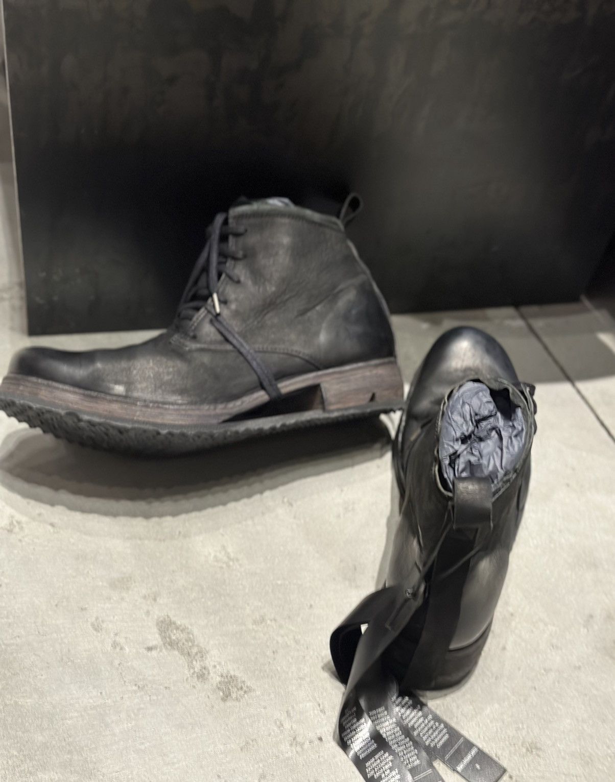 Boris Bidjan Saberi Boris Bidjan Saberi BOOT4 Ankle Boots horse BLACK 44 EUR Size US 11 / EU 44 - 1 Thumbnail