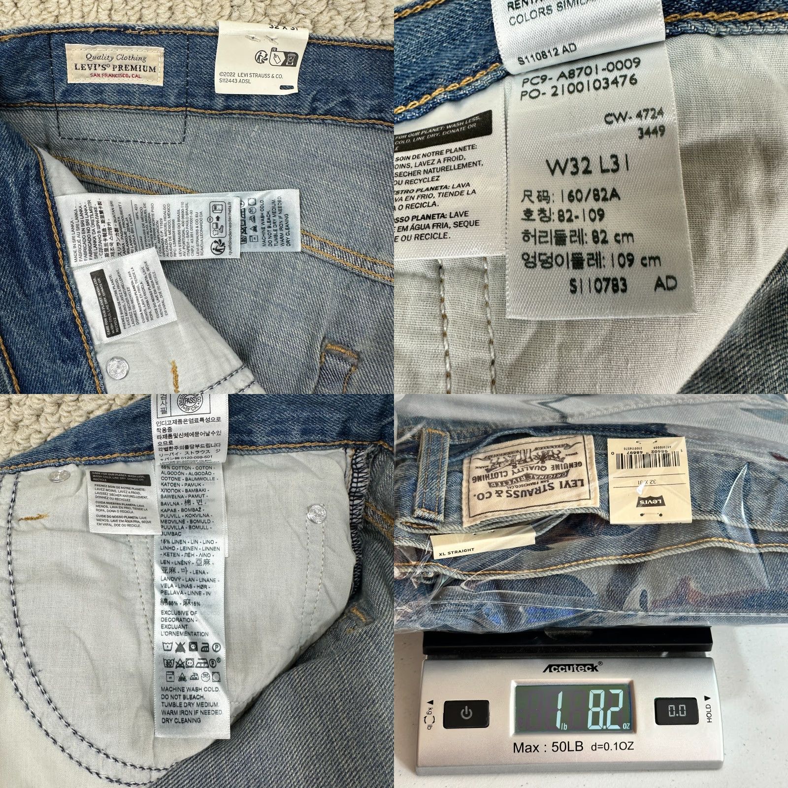 VINTAGE Levis XL Straight Jeans Women 32x31 Blue Denim Cotton Linen Wide Leg Baggy - Levi's Jeans - 80s Grunge Retro USA Mens?