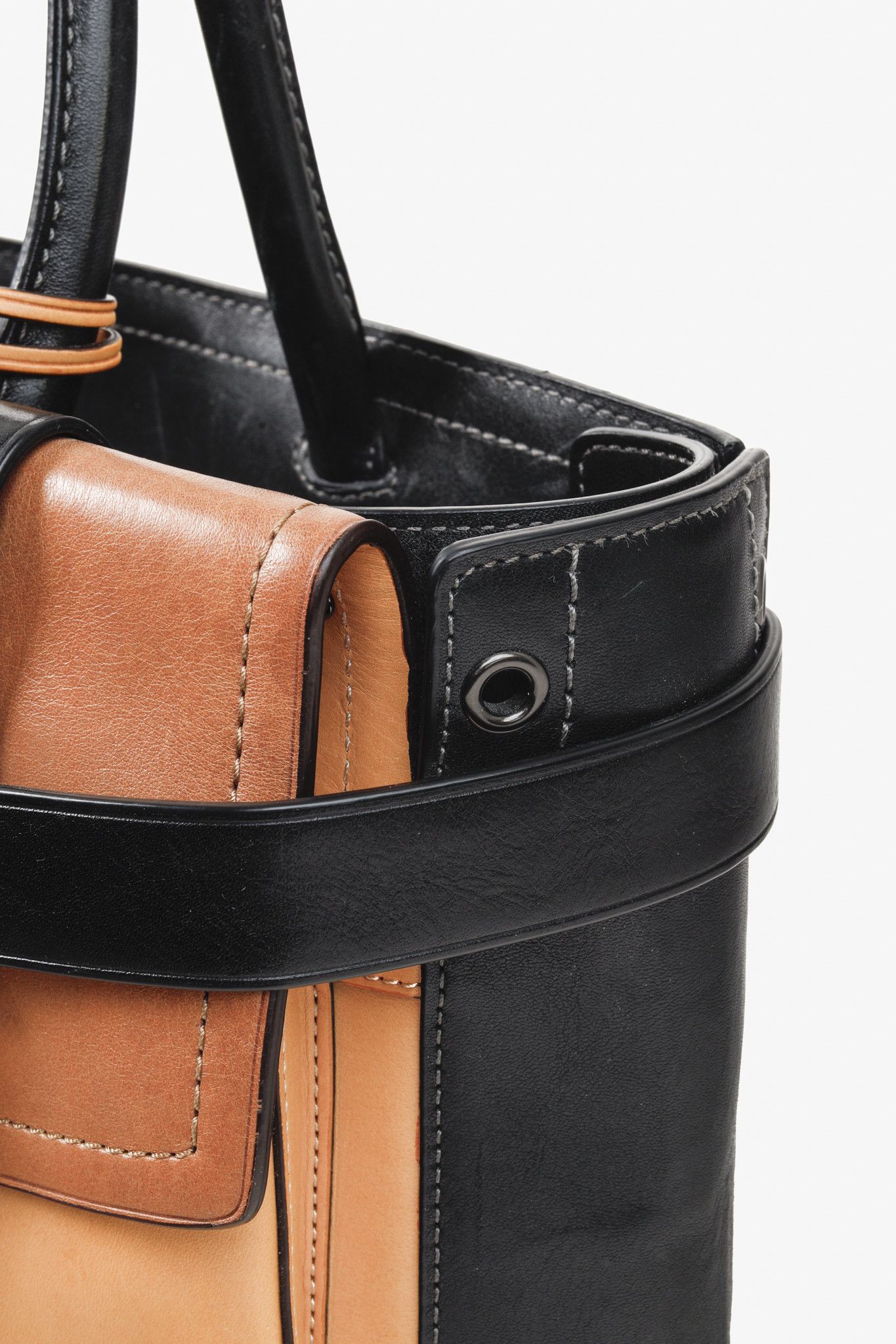 Other Reed Krakoff Tri-Colour Black Brown Belted Tote Bag Size ONE SIZE - 10 Thumbnail