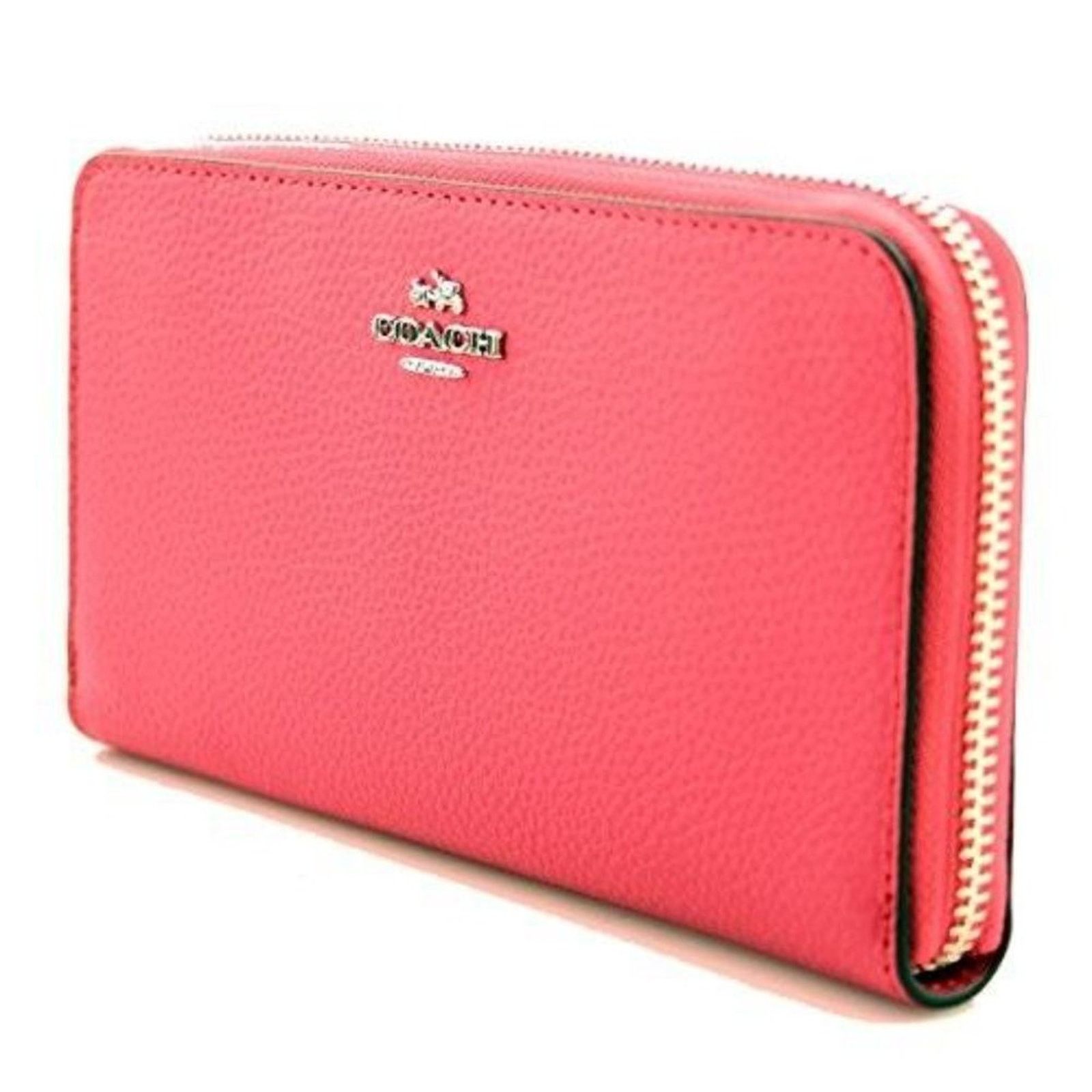 Coach Coach Magenta Pebbled Leather Accordion Wallet Size ONE SIZE - 1 Thumbnail