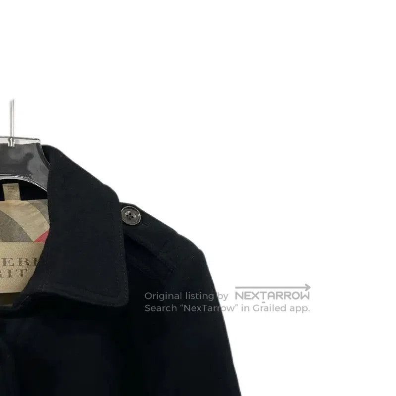 Burberry Burberry Black Wool Women's Trench Coat. Size L / US 10 / IT 46 - 4 Thumbnail