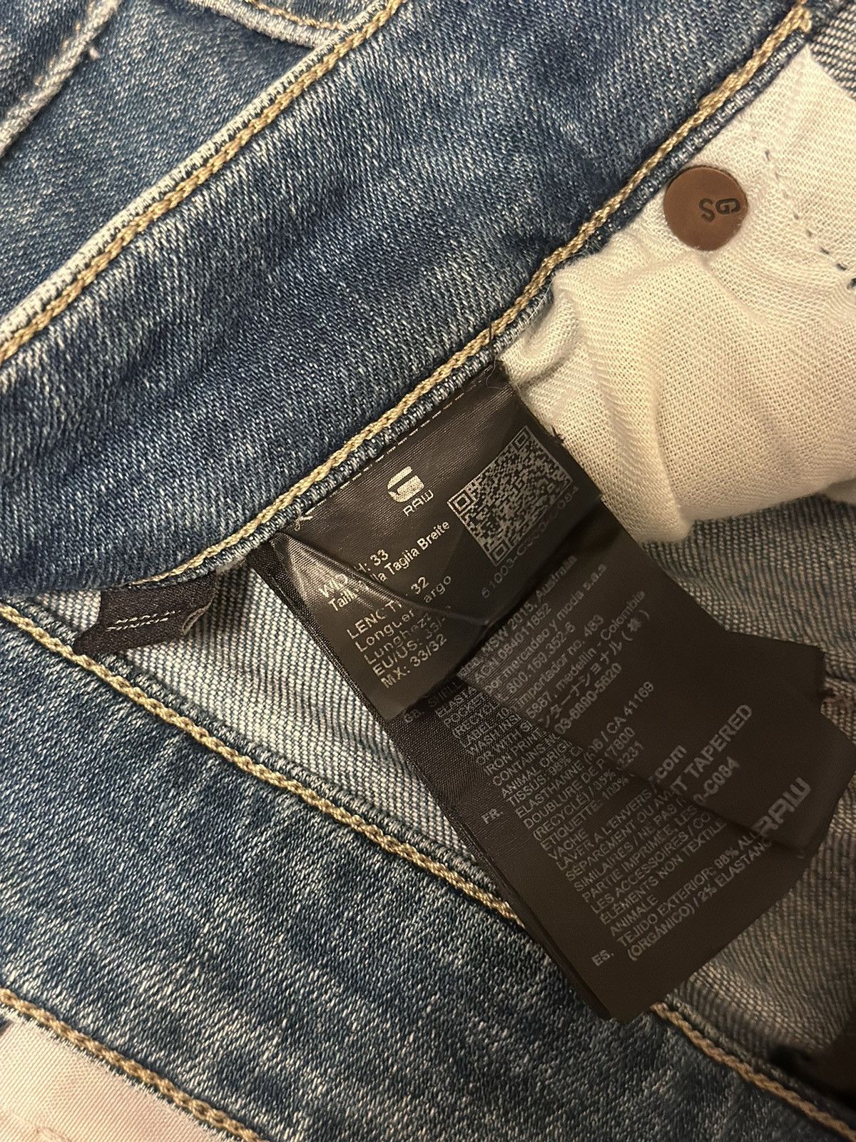 G-Star G Star Raw Denim Jeans 3301 Blue Size 33/32 (100% Authentic) Size US 33 - 11 Thumbnail