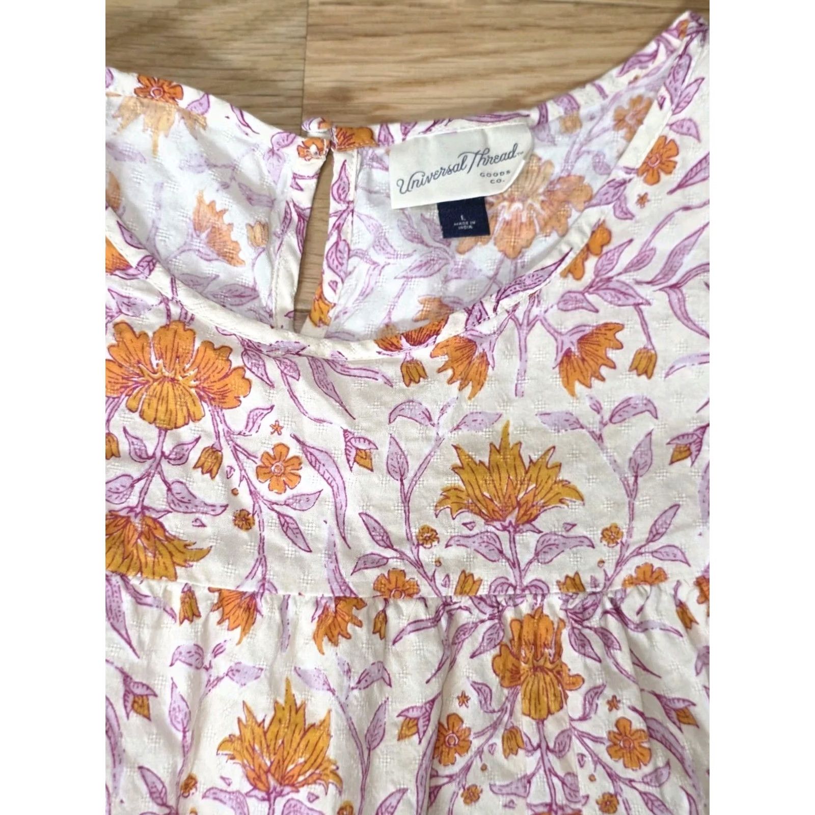 Vintage Universal Thread Women's Floral Print Balloon Long Sleeve Blouse L Size L / US 10 / IT 46 - 6 Thumbnail