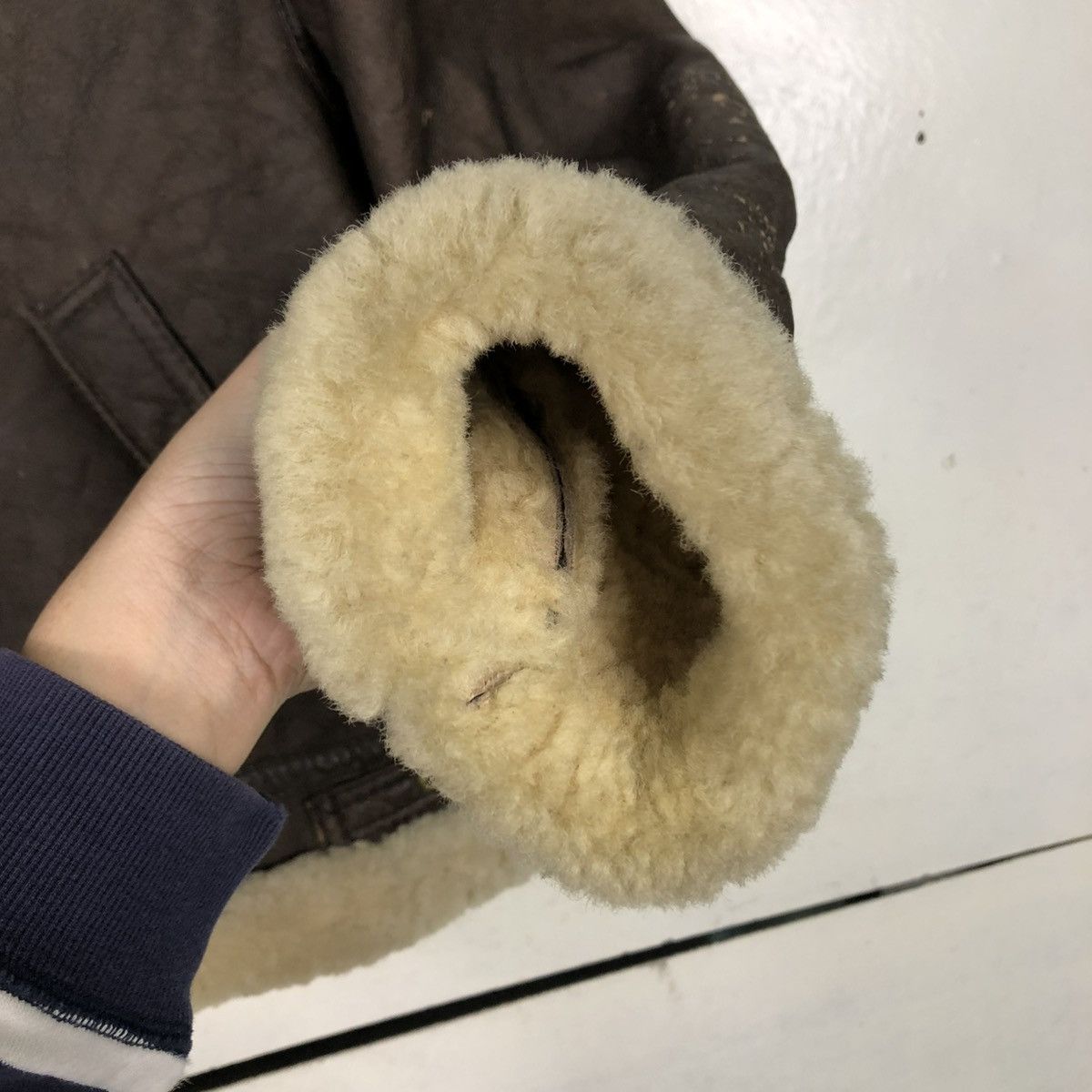 Vintage 🔥VINTAGE MILITARY B 3 LEATHER JACKET SHEARLING BLANKET Size US L / EU 52-54 / 3 - 18 Thumbnail