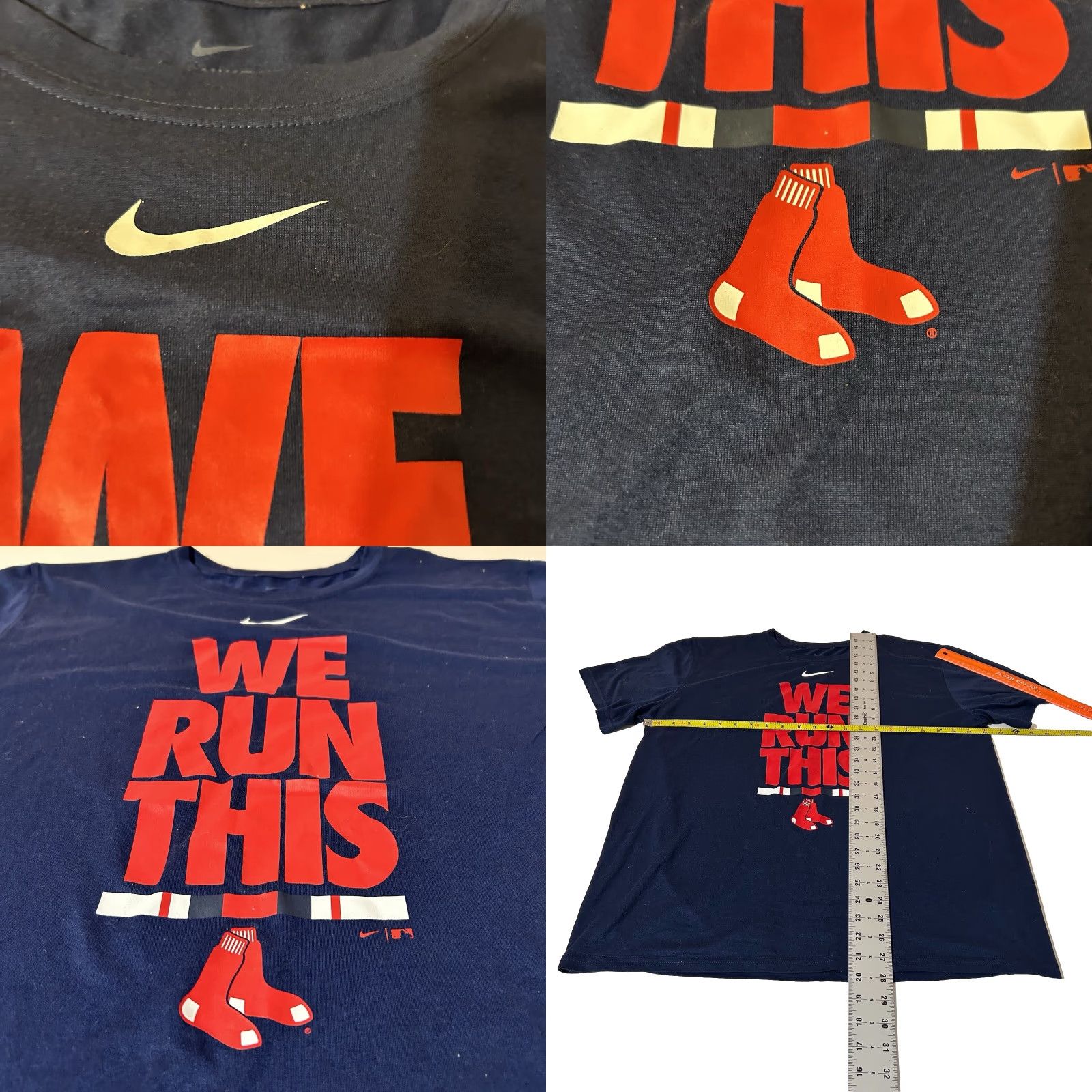 Nike Nike Dri-FIT Boston Red Sox Shirt Men XL Navy Short Sleeve Baseball Graphic Print 2019 Size US XL / EU 56 / 4 - 10 Thumbnail