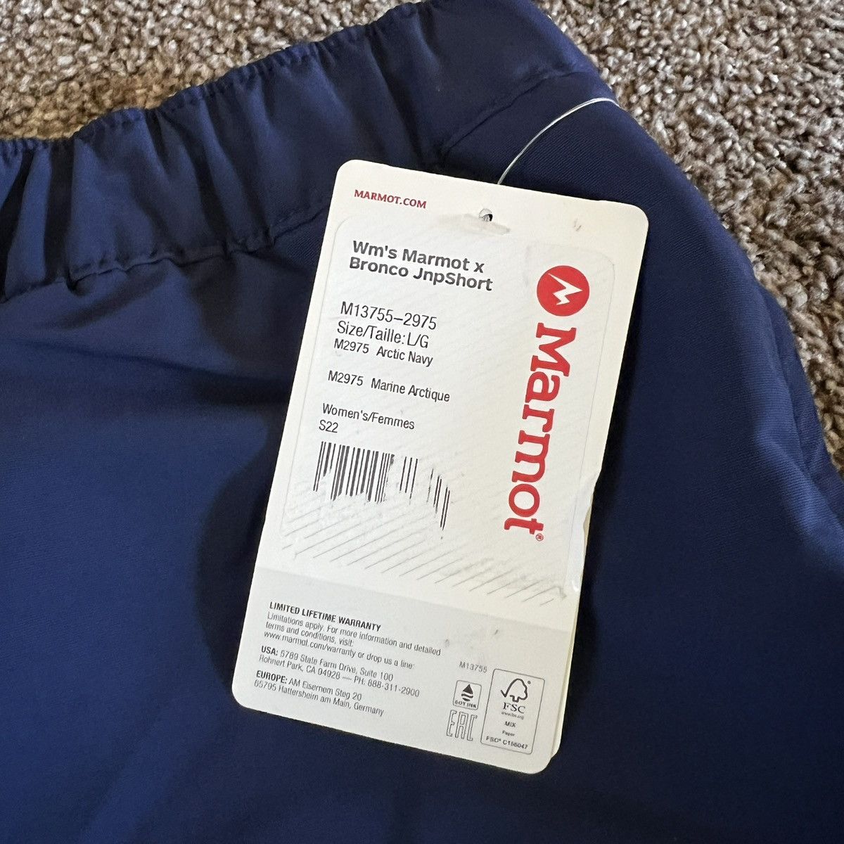 Marmot Marmot X Bronco Women's Juniper Navy Performance UPF 50 Size 30" / US 8 / IT 44 - 3 Thumbnail