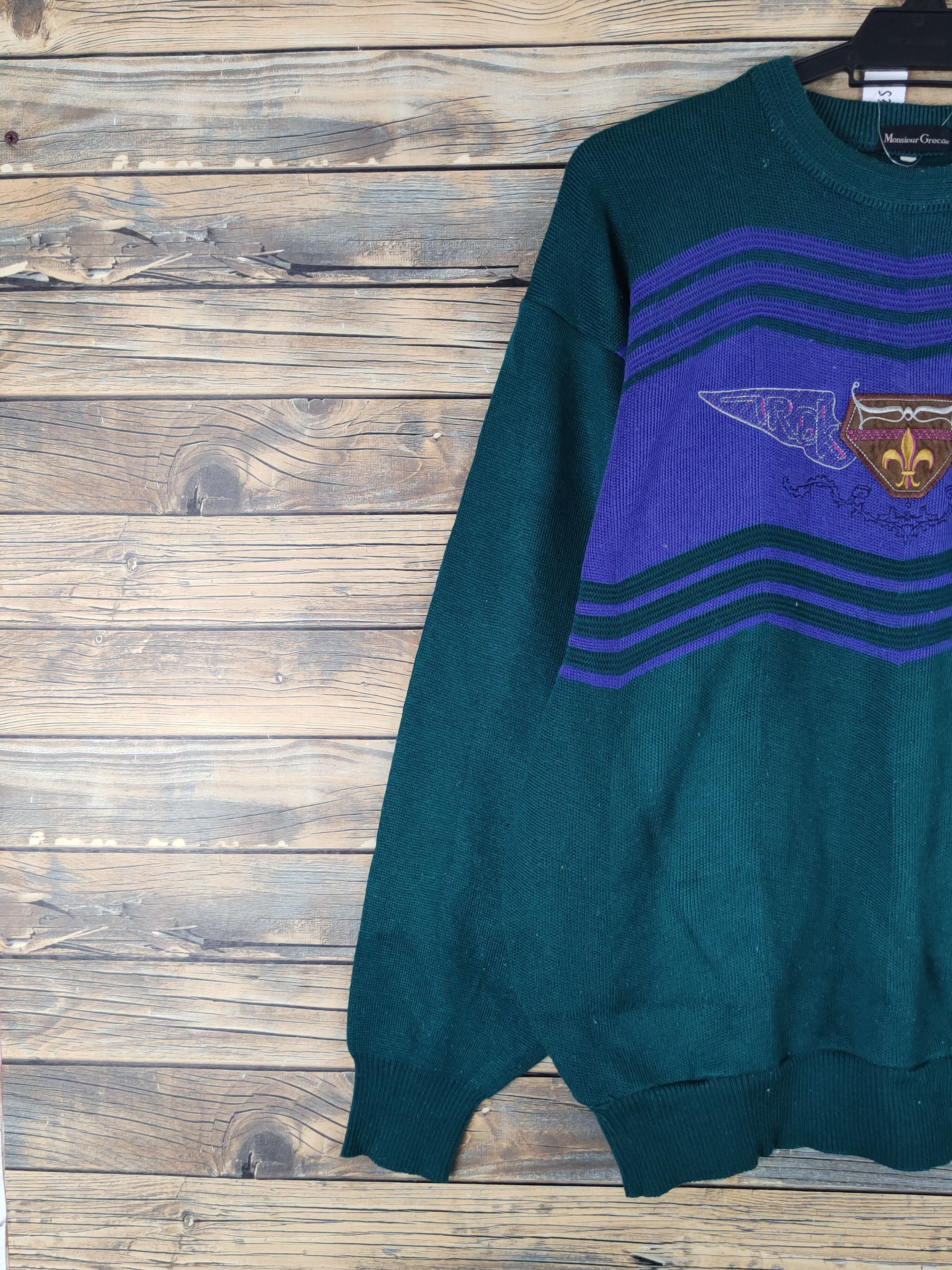 Homespun Knitwear Minsieur Greco Green Knitwear vintage Sweatshirts #W2019 Size US L / EU 52-54 / 3 - 4 Thumbnail