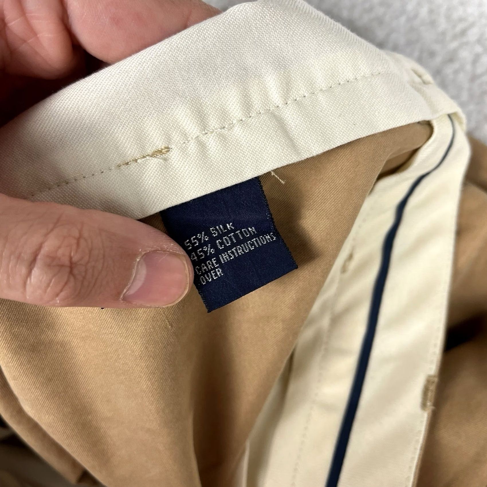 Ralph Lauren Vintage Polo Golf Ralph Lauren Mens 36X30 Khaki Silk Cotton Pleated Pants Size US M / EU 48-50 / 2 - 4 Thumbnail