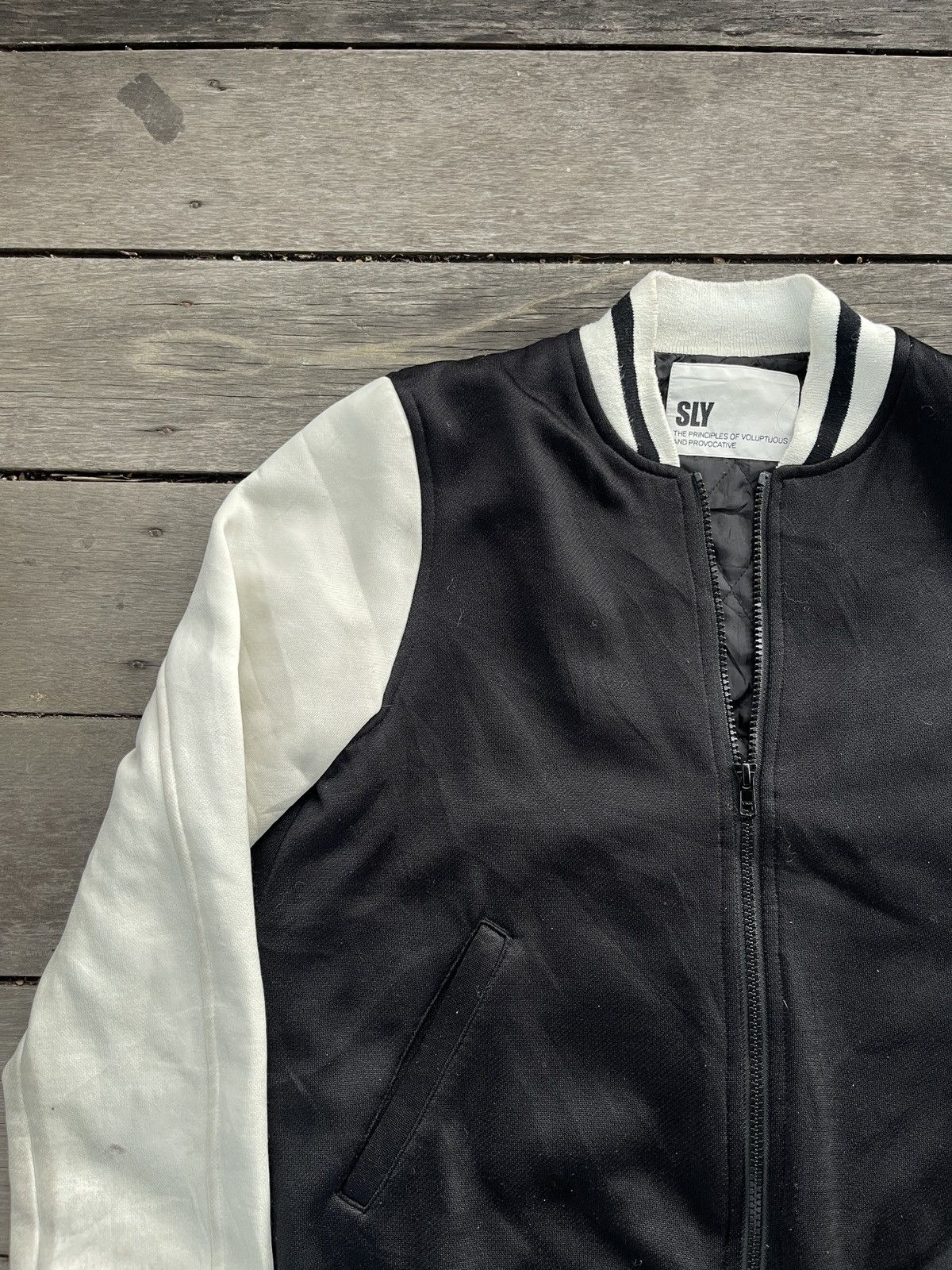 Designer × Japanese Brand SLY BLACK WHITE FULLZIPPER JACKET Size US M / EU 48-50 / 2 - 3 Thumbnail