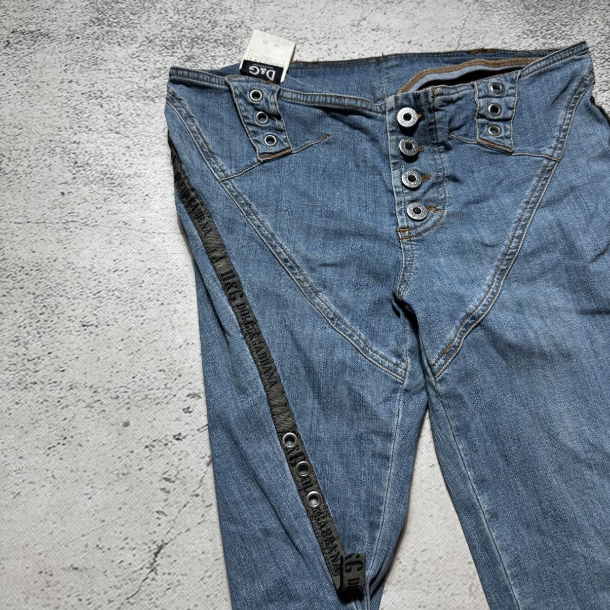 Dolce & Gabbana avant garde bootcut flared jeans very rare with big logo Size 26" / US 2 / IT 38 - 7 Thumbnail