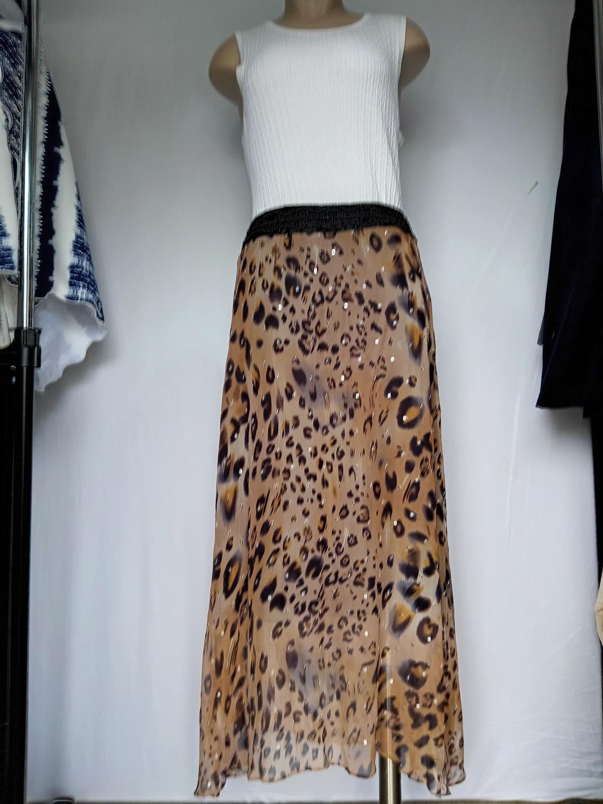 Other Elegant WD.NY Leopard Print Maxi Skirt Size 32" / US 10 / IT 46 - 1 Thumbnail