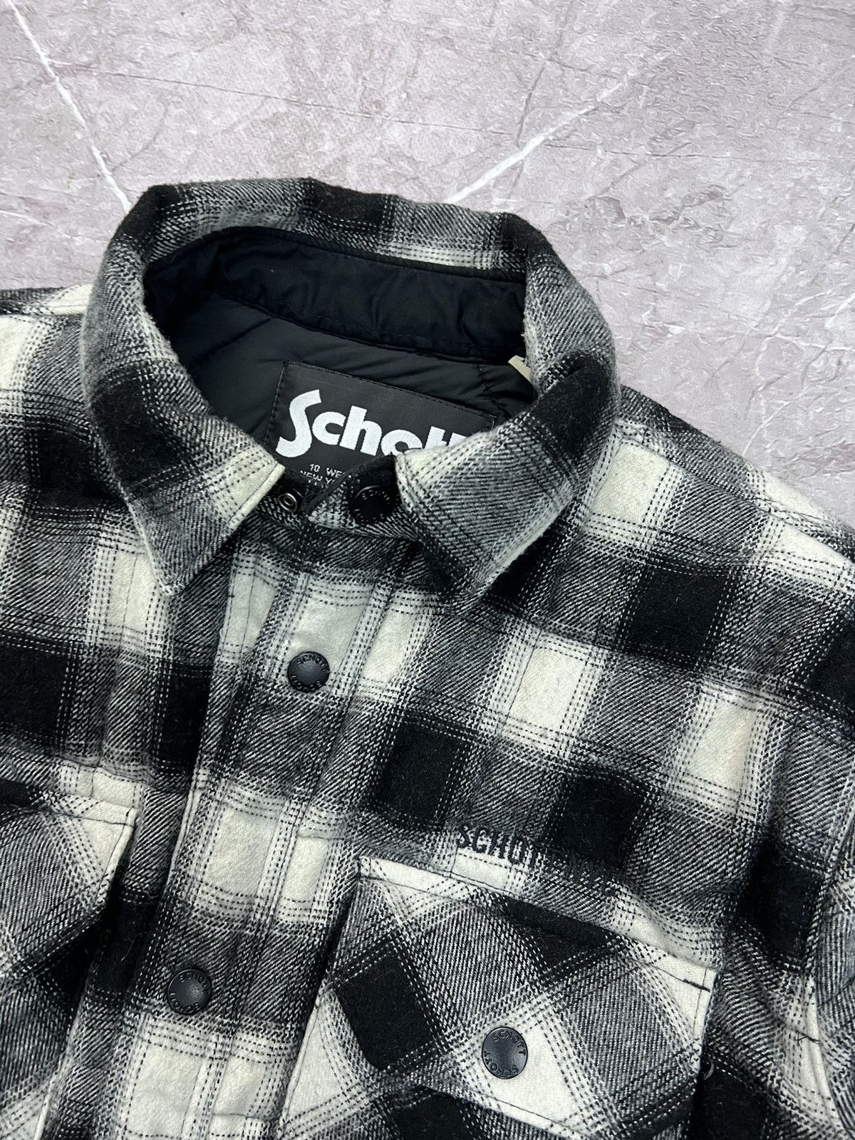 Schott × Vintage Schott NYC DOWN Wool SHIRT BUTTON Jacket BOMBER Size US M / EU 48-50 / 2 - 4 Thumbnail