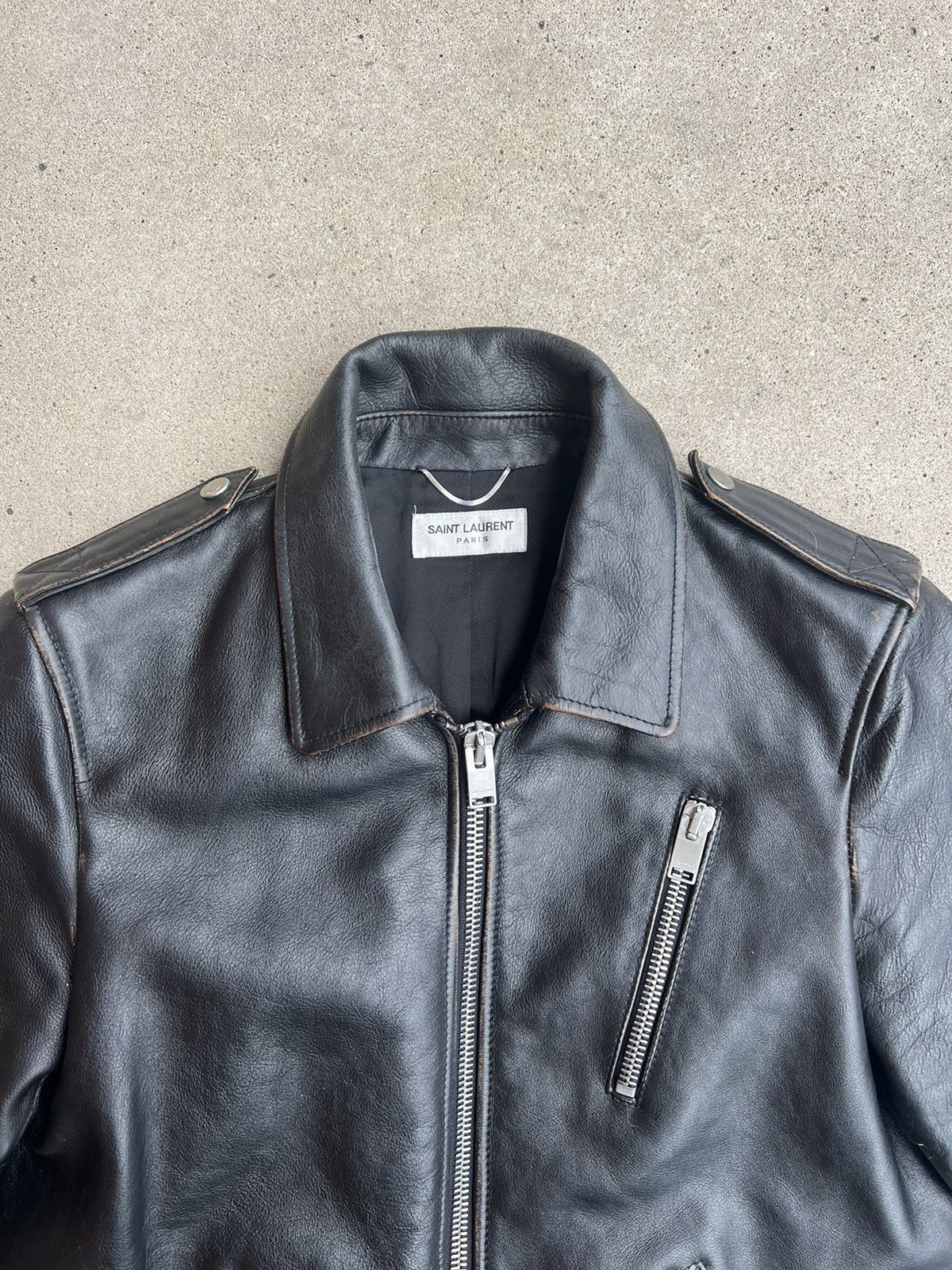 Hedi Slimane × Saint Laurent Paris Saint Laurent Paris Leather Jacket by Hedi Slimane Size US S / EU 44-46 / 1 - 2 Thumbnail