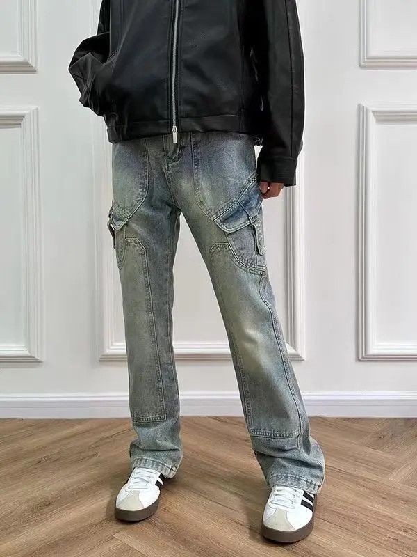VIBE Vintage washed distressed diagonal pocket rare jeans Size US 34 / EU 50 - 5 Thumbnail