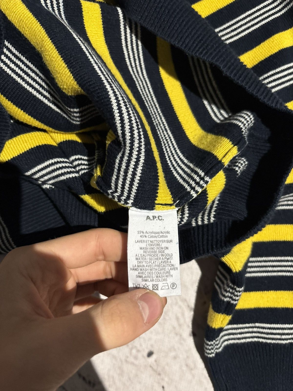 A.P.C. A.P.C. Knit Crewneck Sweater Japan Striped Streetwear Size US L / EU 52-54 / 3 - 6 Thumbnail
