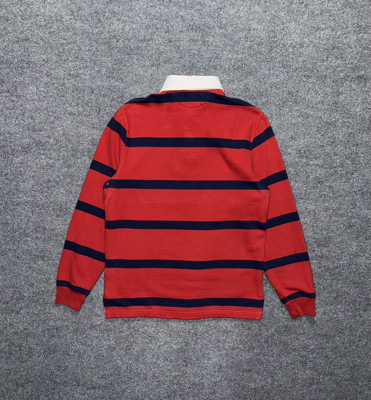 Polo Ralph Lauren Vintage Polo Ralph Lauren Red & Navy Striped Fleece Rugby Size US M / EU 48-50 / 2 - 6 Thumbnail