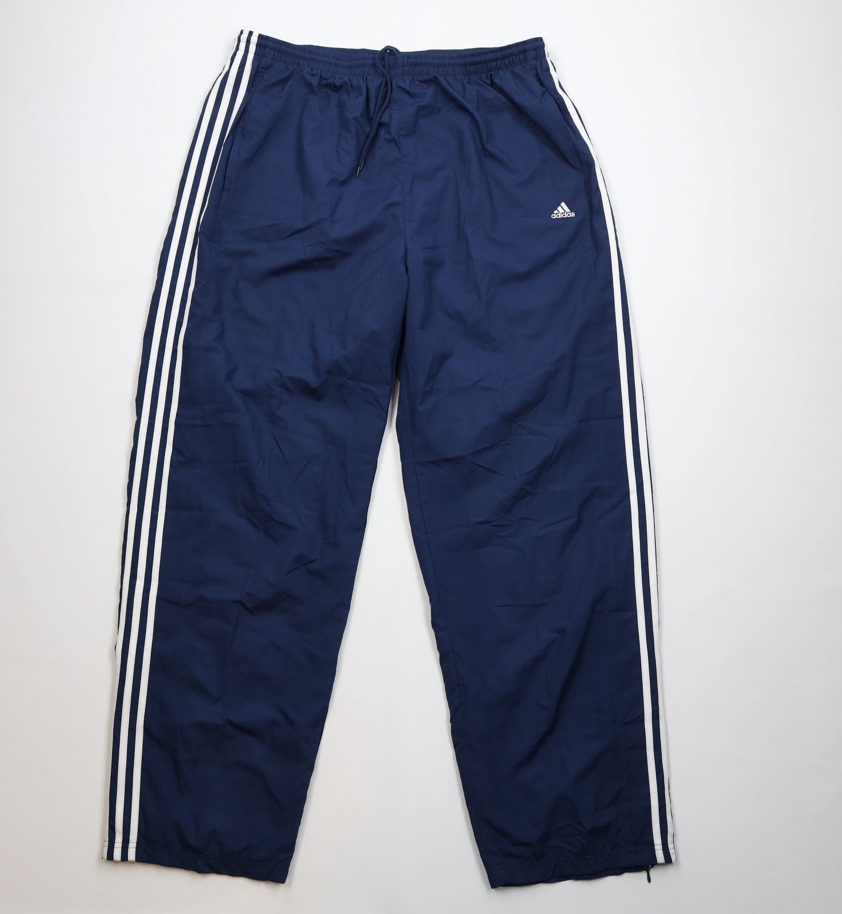 Adidas Vintage Y2K 2004 Adidas Lined Wide Leg Windbreaker Pants Size US 40 / EU 56 - 1 Thumbnail