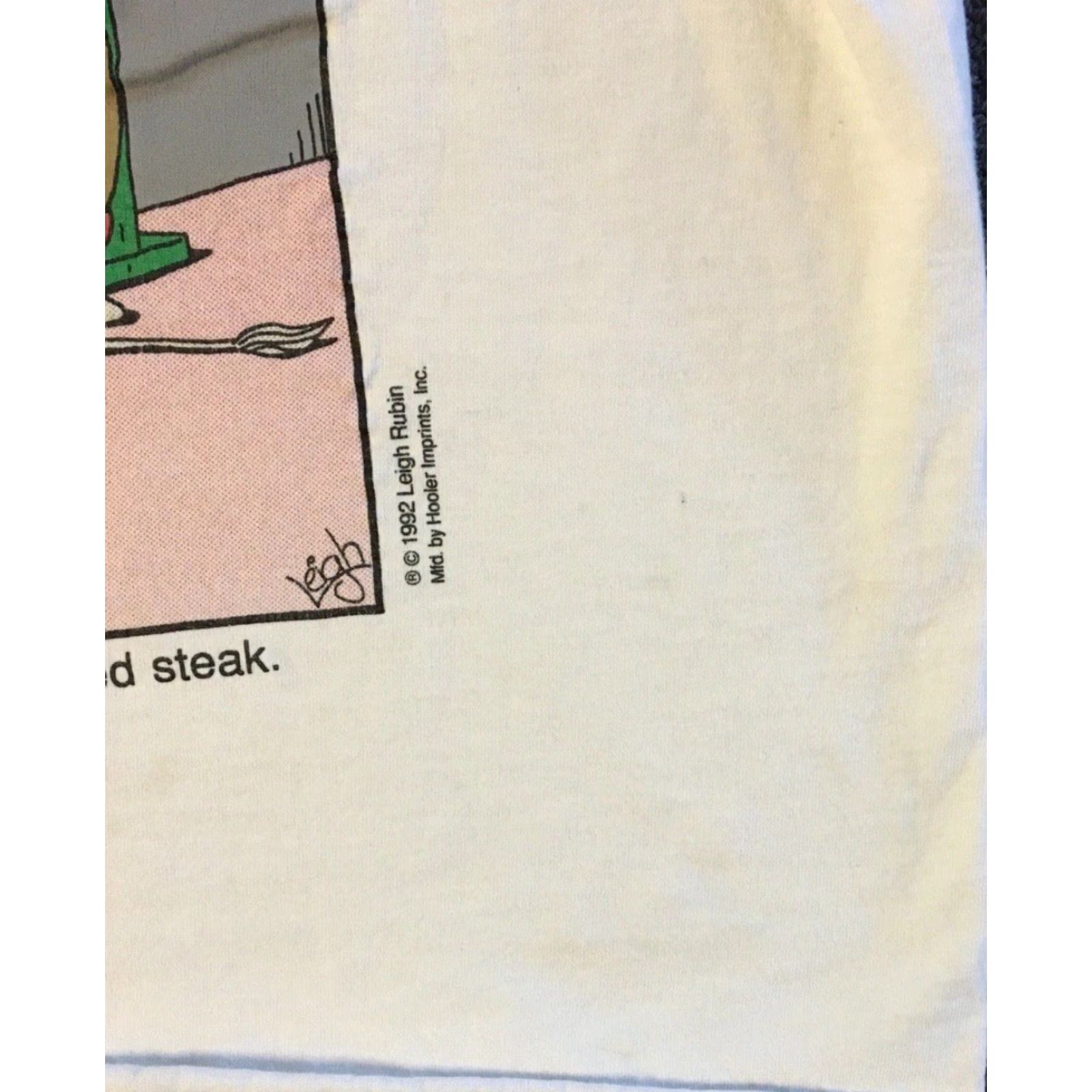 Vintage Vtg 90s Dark Secret To Chicken Fried Steak Faded Crop Shirt L Funny Joke Grunge Shirt Womens L White Distressed 80s Grunge Humor USA California Surf Size L / US 10 / IT 46 - 7 Thumbnail