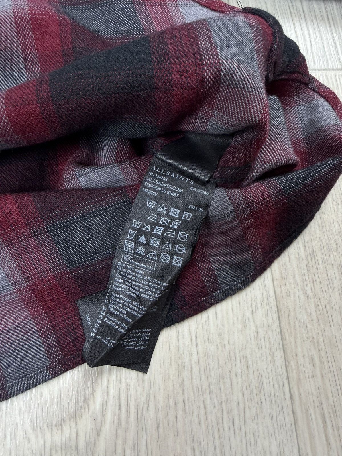 Allsaints Allsaints Dieffen LS Shirt Light Flannel Checkered Size L Size US L / EU 52-54 / 3 - 7 Thumbnail