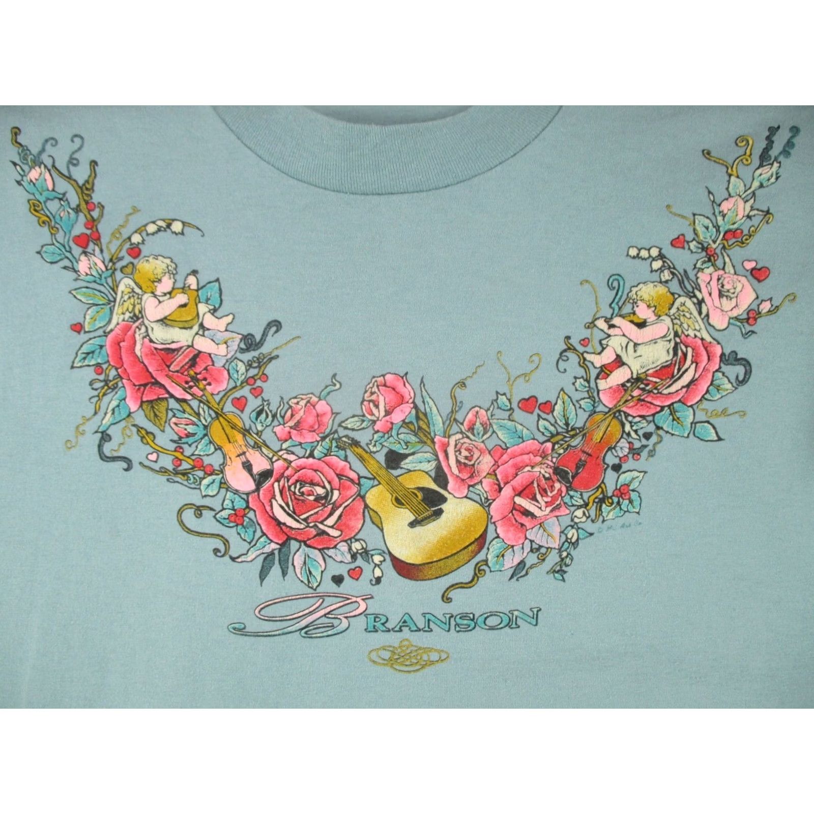 Vintage VINTAGE BRANSON MISSOURI BLUEGRASS MUSIC ANGEL ROSES T-Shirt M/L 90s Mens Size US M / EU 48-50 / 2 - 5 Thumbnail