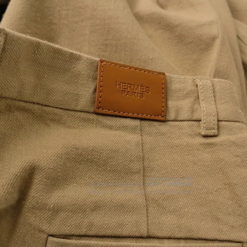 Hermes Hermes Khaki women's trousers Size 25" / US 0 / IT 36 - 3 Thumbnail