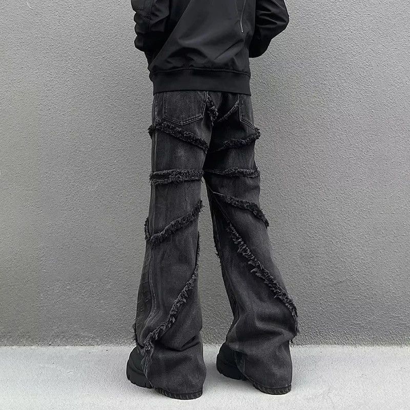 Japanese Brand × Vintage Black American Street Rock Retro High Waist Oversized Jeans Size US 27 - 5 Thumbnail