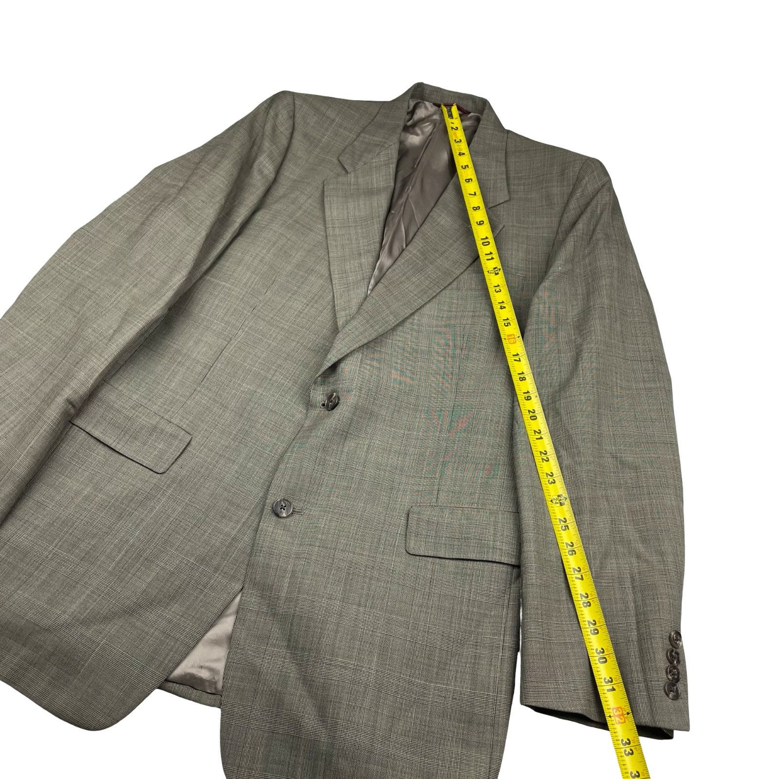 Hart Schaffner Marx Hart Schaffner Marx Men’s 100% Wool 2-Button Suit Beige Plai Size 42L - 8 Thumbnail
