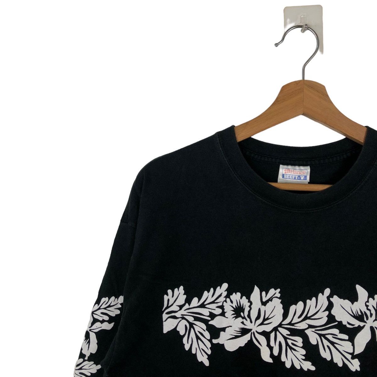 Vintage VINTAGE 90’s HANES LONG SLEEVE FLOWER BIG LOGO USA MADE Size US L / EU 52-54 / 3 - 6 Thumbnail