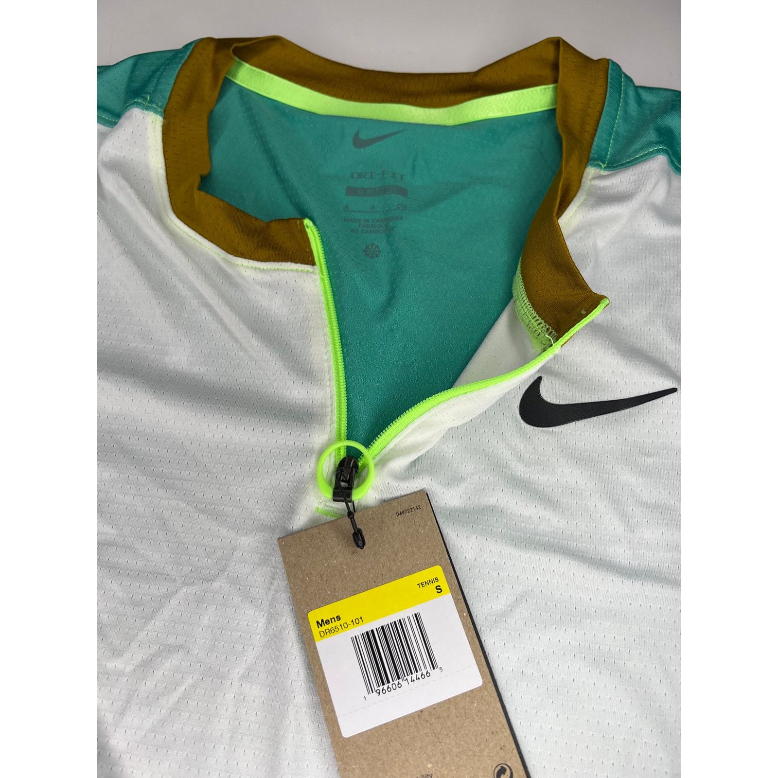 Nike Nike Court Advantage Slim Dri-FIT Tennis Shirt White Teal Size US S / EU 44-46 / 1 - 4 Thumbnail