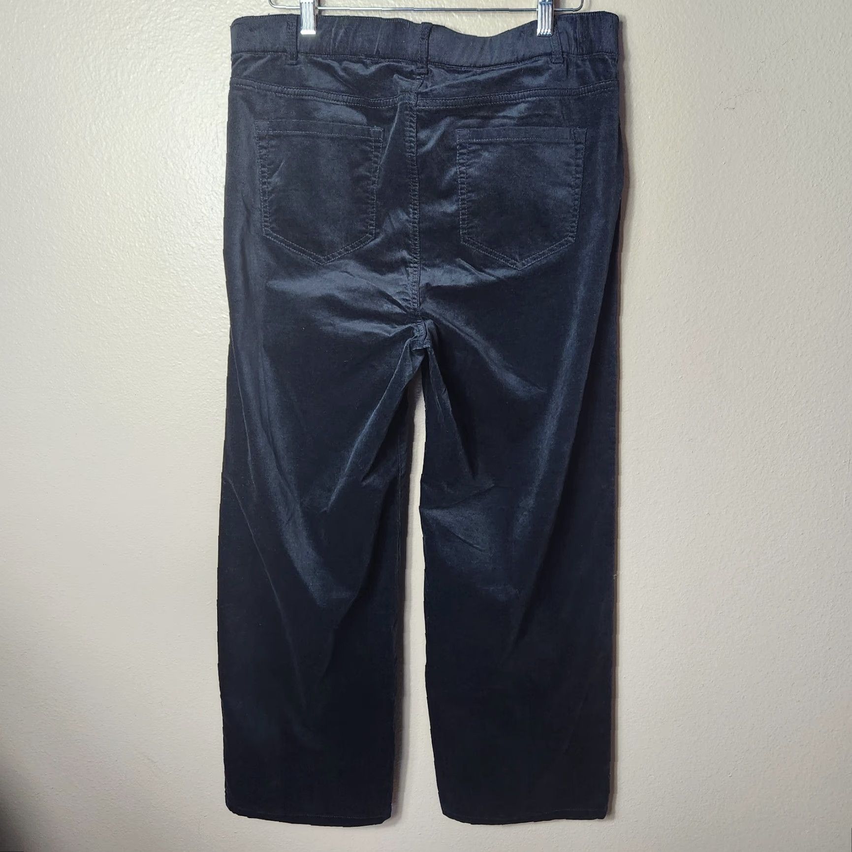 J. Jill J. Jill Black Velveteen High Rise Straight Leg 5 Pocket Pants-Size 16 (NWOT) - Women's Pant, Black, 5 Pocket, High Rise, Straight, NWOT Size 38" / US 16 / IT 52 - 5 Thumbnail