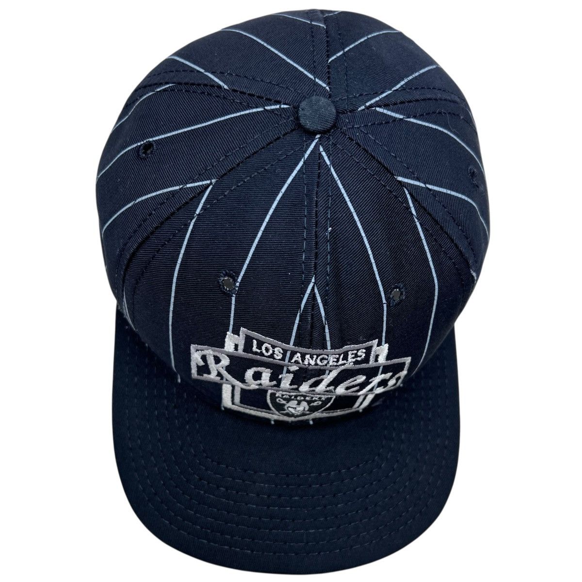NFL NFL Los Angeles Raiders Twill Pinstriped Spell Out Snapback Size ONE SIZE - 5 Thumbnail