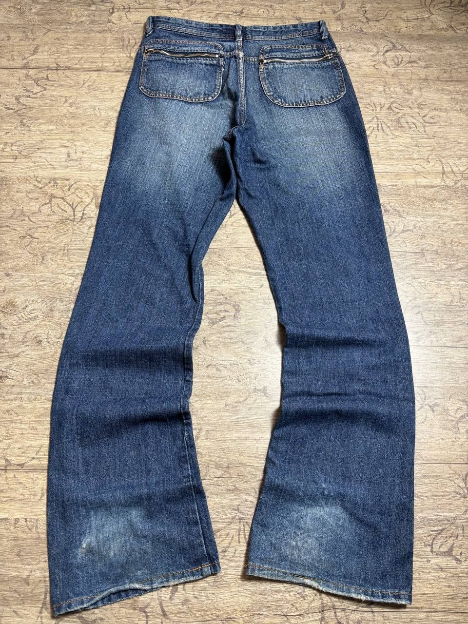 Japanese Brand VTG Bootcut Archive Zip Pockets japanese flared Jeans Y2K Size US 32 / EU 48 - 4 Thumbnail